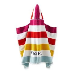Multi Stripe Kids Hooded Beach Towel | 2 10 Multi Stripe Kids Hooded Beach Towel | 2 -Grocery Store multi stripe kids hooded beach towel c 1