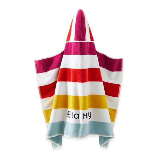 Multi Stripe Kids Hooded Beach Towel | 2 4 Multi Stripe Kids Hooded Beach Towel | 2 - Image 2