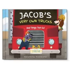 “My Very Own Trucks” Personalized Children’s Book | 1 -Grocery Store my very own truck personalized childrens book puzzle and c c