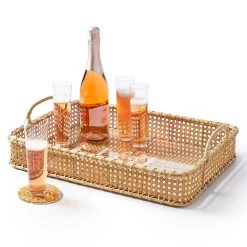 Natural Rattan Rectangle Serving Tray | 1 -Grocery Store natural rattan rectangle serving tray c 2