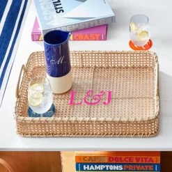 Natural Rattan Rectangle Serving Tray | 1