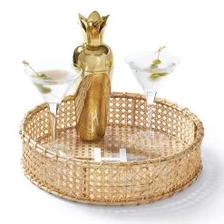 Natural Rattan Round Serving Tray | 1 9 Natural Rattan Round Serving Tray | 1 -Grocery Store natural rattan round serving tray c 2