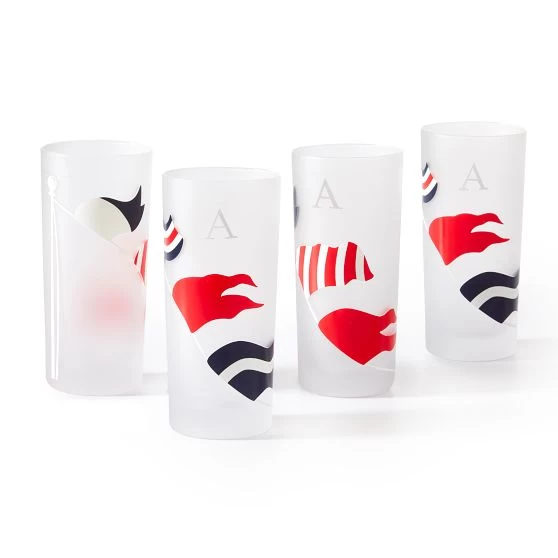 Nautical Flag Highball Glasses, Set Of 4 | 1 3 Nautical Flag Highball Glasses, Set Of 4 | 1