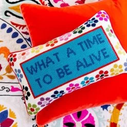 Needlepoint Accent Pillow | 6 -Grocery Store needlepoint accent pillow c 2