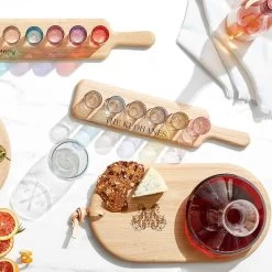 Oak Cheese Board & Wine Decanter Set | 1