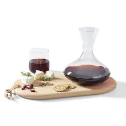 Oak Cheese Board & Wine Decanter Set | 1 -Grocery Store oak cheese board wine decanter set c 4