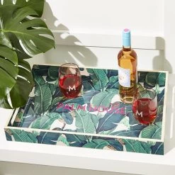 Open Side Lacquer Serving Tray | 4 -Grocery Store open side lacquer serving tray c 4