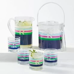 Stripe Outdoor Ice Bucket | 1 -Grocery Store outdoor stripe tumblers set of 4 1 c