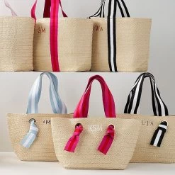 Oversized Ribbon Straw Beach Tote | 6 -Grocery Store oversized ribbon straw beach tote c 6