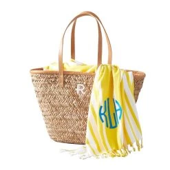 Palm Leaf Tote With Leather Strap | 1 -Grocery Store palm leaf tote with leather strap 1 c 1