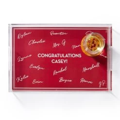 Patterned Lucite Signature Serving Tray | 1 -Grocery Store patterned lucite signature serving tray c 1