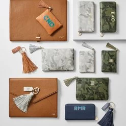 Leather Tassel Zipper Pouch, Foil Debossed | 26 -Grocery Store pebbled vegan leather folio c