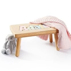 Personalized Wood Name Puzzle Stool | 2