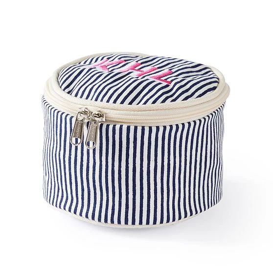 Pinstripe Circle Travel Case | 3 8 Pinstripe Circle Travel Case | 3 - Image 6