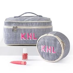 Pinstripe Travel Case | 3 21 Pinstripe Travel Case | 3 -Grocery Store pinstripe circle travel case 1 c 5