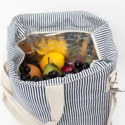 Pinstripe Cooler Tote Bag | 3 17 Pinstripe Cooler Tote Bag | 3 -Grocery Store pinstripe cooler tote bag c 2