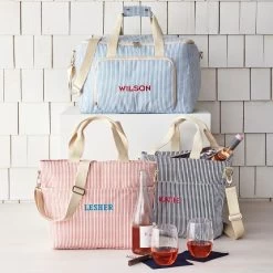 Pinstripe Cooler Tote Bag | 3