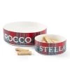 Plaid Ceramic Dog Bowl | 2
