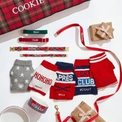 Ho Ho Ho Holiday Knit Dog Sweater | 5 -Grocery Store plaid ceramic dog bowl c