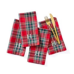 Plaid Dinner Napkins, Set Of 4 | 1 13 Plaid Dinner Napkins, Set Of 4 | 1 -Grocery Store plaid dinner napkins set of 4 c 1