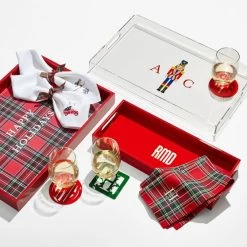 Plaid Printed Lacquer Tray | 1