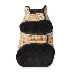 Plaid Reversible Dog Coat | 5 -Grocery Store plaid reversible dog coat c 2
