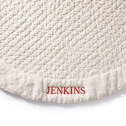 Quilted Linen Tree Skirt | 1 -Grocery Store quilted linen tree skirt c 1