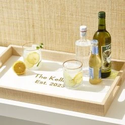 Raffia And Lacquer Tray | 3 -Grocery Store raffia and lacquer tray c 1