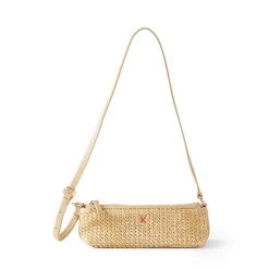 Raffia And Leather Baguette Bag | 2 -Grocery Store raffia and leather baguette bag 1 c