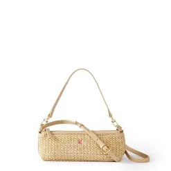 Raffia And Leather Tote And Baguette Bag Set | 1 -Grocery Store raffia and leather baguette bag c 1
