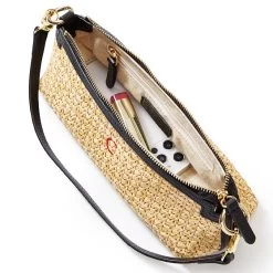 Raffia And Leather Baguette Bag | 2 -Grocery Store raffia and leather baguette bag c 5
