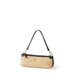 Raffia And Leather Baguette Bag | 2 -Grocery Store raffia and leather baguette bag c 6
