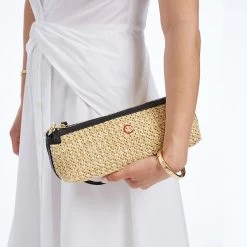 Raffia And Leather Baguette Bag | 2 -Grocery Store raffia and leather baguette bag c 7