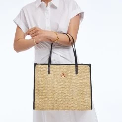 Raffia And Leather Tote | 2