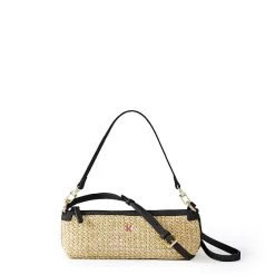 Raffia And Leather Tote And Baguette Bag Set | 1 -Grocery Store raffia and leather tote and baguette bag set 1 c