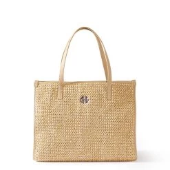 Raffia And Leather Tote And Baguette Bag Set | 1 -Grocery Store raffia and leather tote c 10