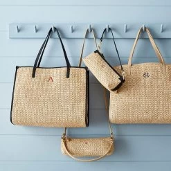 Raffia And Leather Tote | 2 -Grocery Store raffia and leather tote c 6
