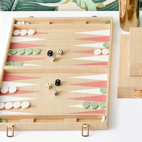 Raffia Backgammon Game Set | 2 3 Raffia Backgammon Game Set | 2