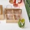 Raffia Drink Caddy And Outdoor Stemless Glasses Set | 2