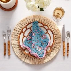 Raffia Fringe Chargers, Set Of 4 | 2 -Grocery Store raffia fringe placemats set of 4 c 2