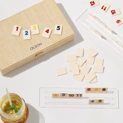 Raffia Rummy Tile Game Set | 1 -Grocery Store raffia rummy tile game set c 2