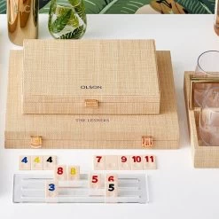 Raffia Rummy Tile Game Set | 1 -Grocery Store raffia rummy tile game set c 5