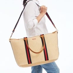 Raffia Twill Zip-Top Travel Tote | 1 -Grocery Store raffia twill zip top travel tote 1 c 1