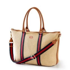 Raffia Twill Zip-Top Travel Tote | 1 -Grocery Store raffia twill zip top travel tote 1 c