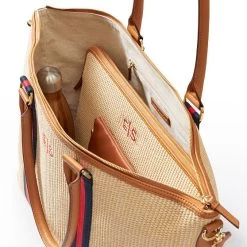 Raffia Twill Zip-Top Travel Tote | 1 -Grocery Store raffia twill zip top travel tote 2 c
