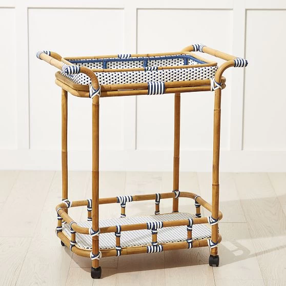 Rattan Bistro Bar Cart | 1 6 Rattan Bistro Bar Cart | 1 - Image 4