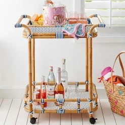 Rattan Bistro Bar Cart | 1 11 Rattan Bistro Bar Cart | 1 -Grocery Store rattan bistro bar cart c 2