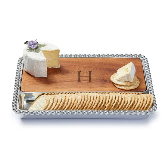Rectangle Beaded Silver And Walnut Wood Cheese Board | 1 4 Rectangle Beaded Silver And Walnut Wood Cheese Board | 1 - Image 2