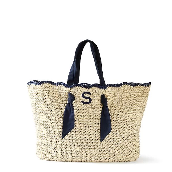Ribbon Scalloped Raffia Tote | 2 6 Ribbon Scalloped Raffia Tote | 2 - Image 4