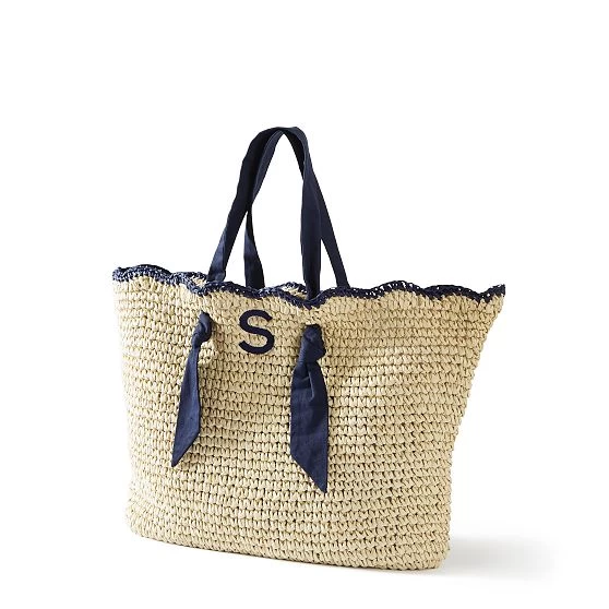 Ribbon Scalloped Raffia Tote | 2 7 Ribbon Scalloped Raffia Tote | 2 - Image 5